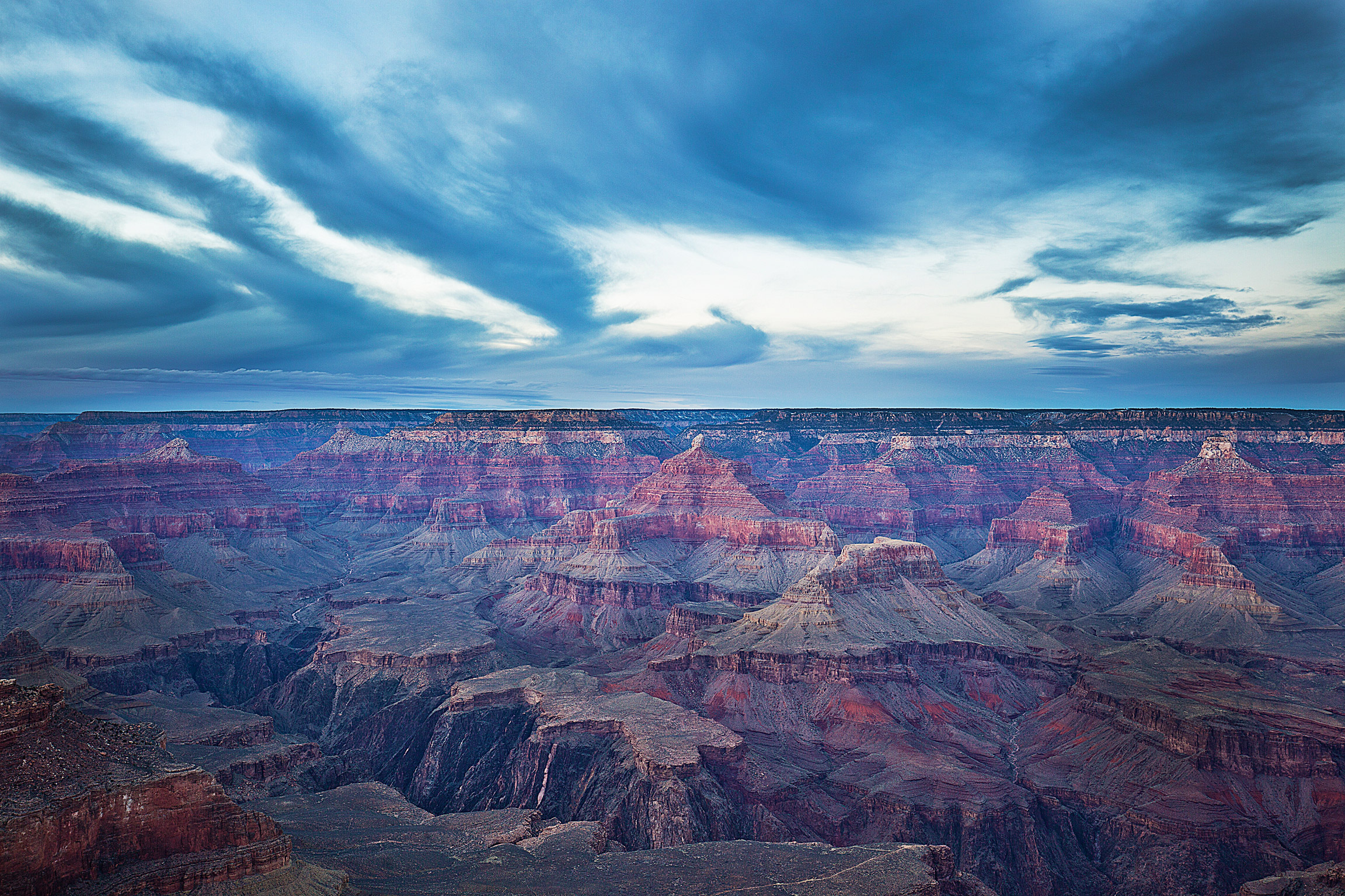 Dusk settles over the Grand Canyon