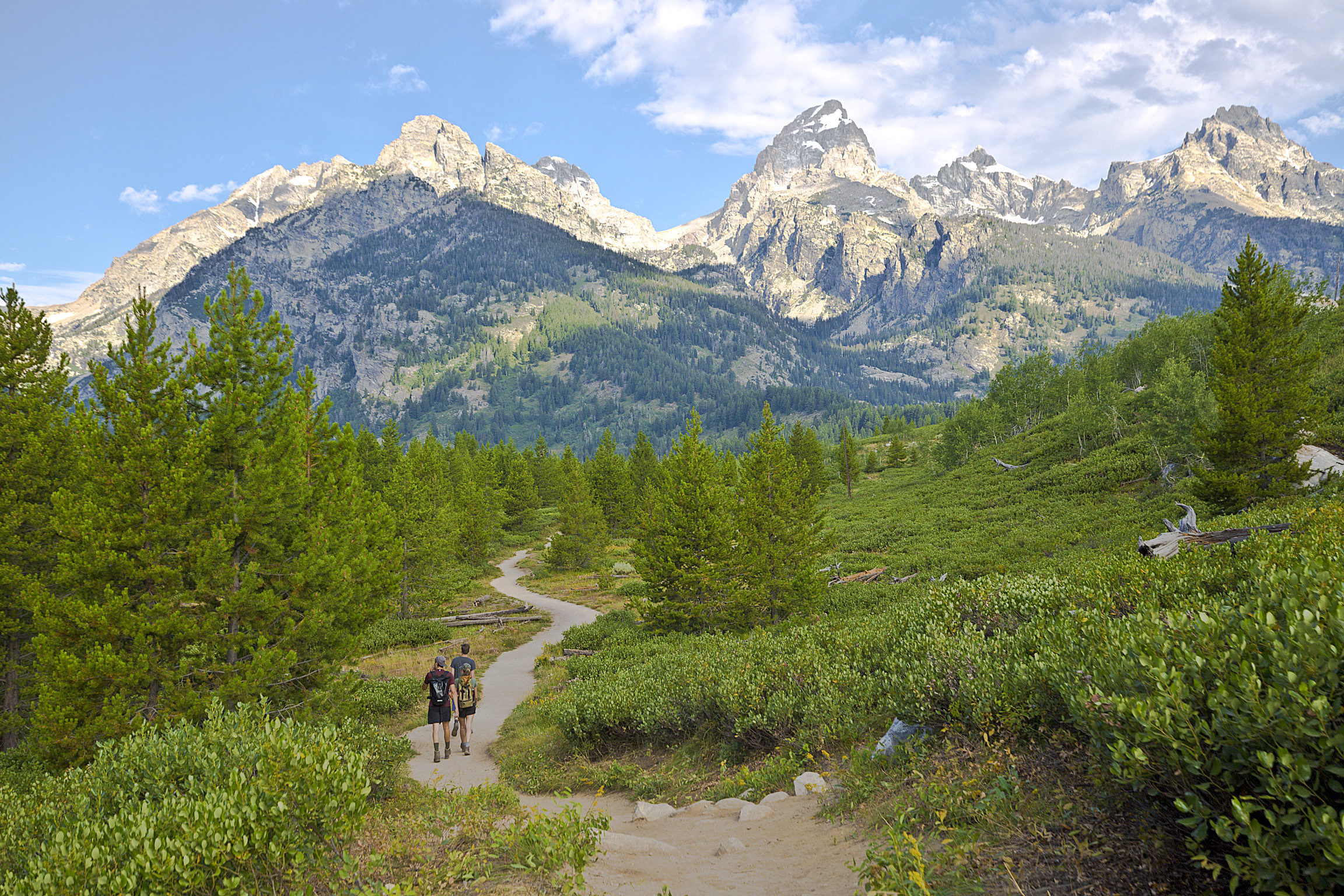 Hiking into the Tetons