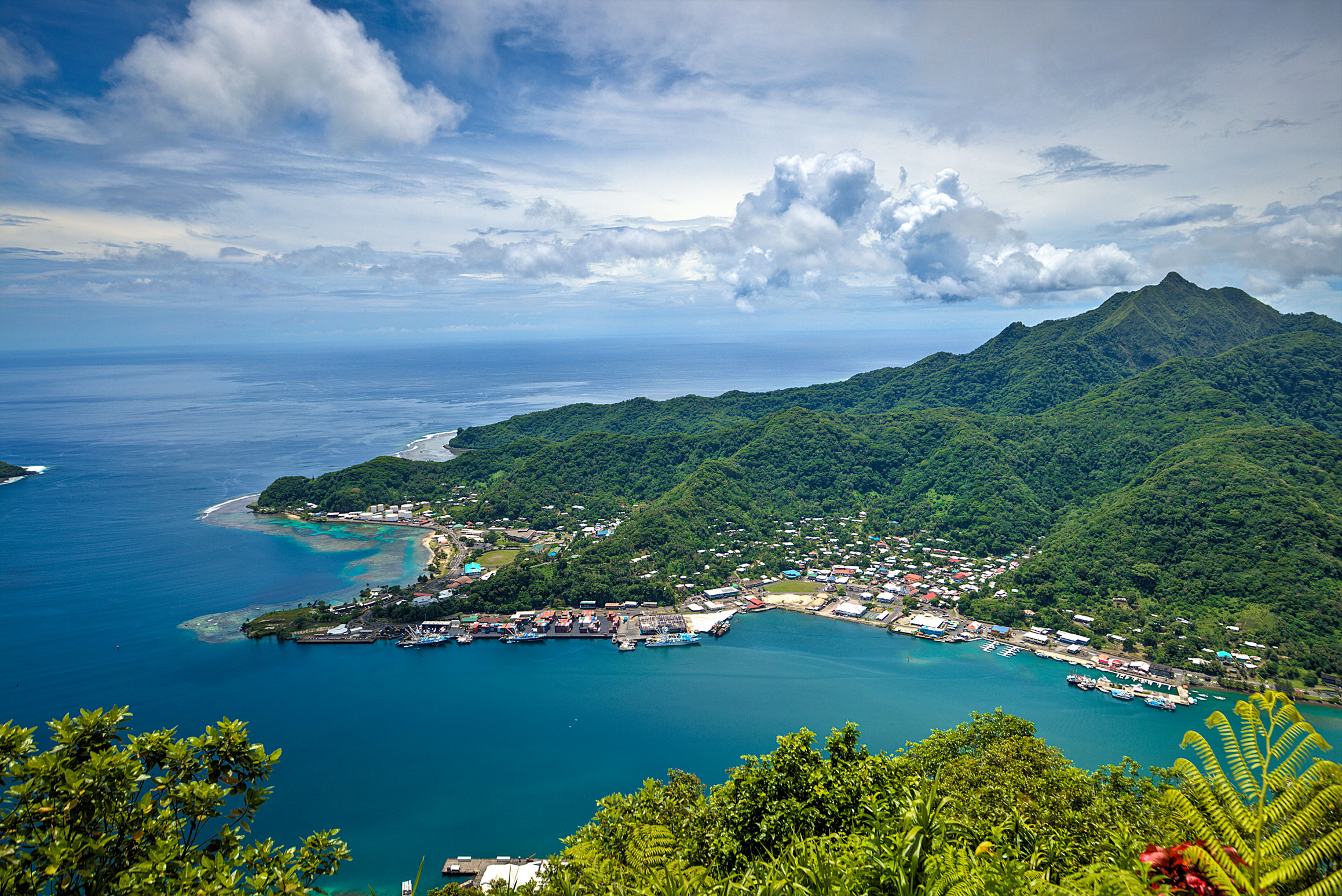 Overlooking Pago Pago from the top of Mount Alava, American Samoa
