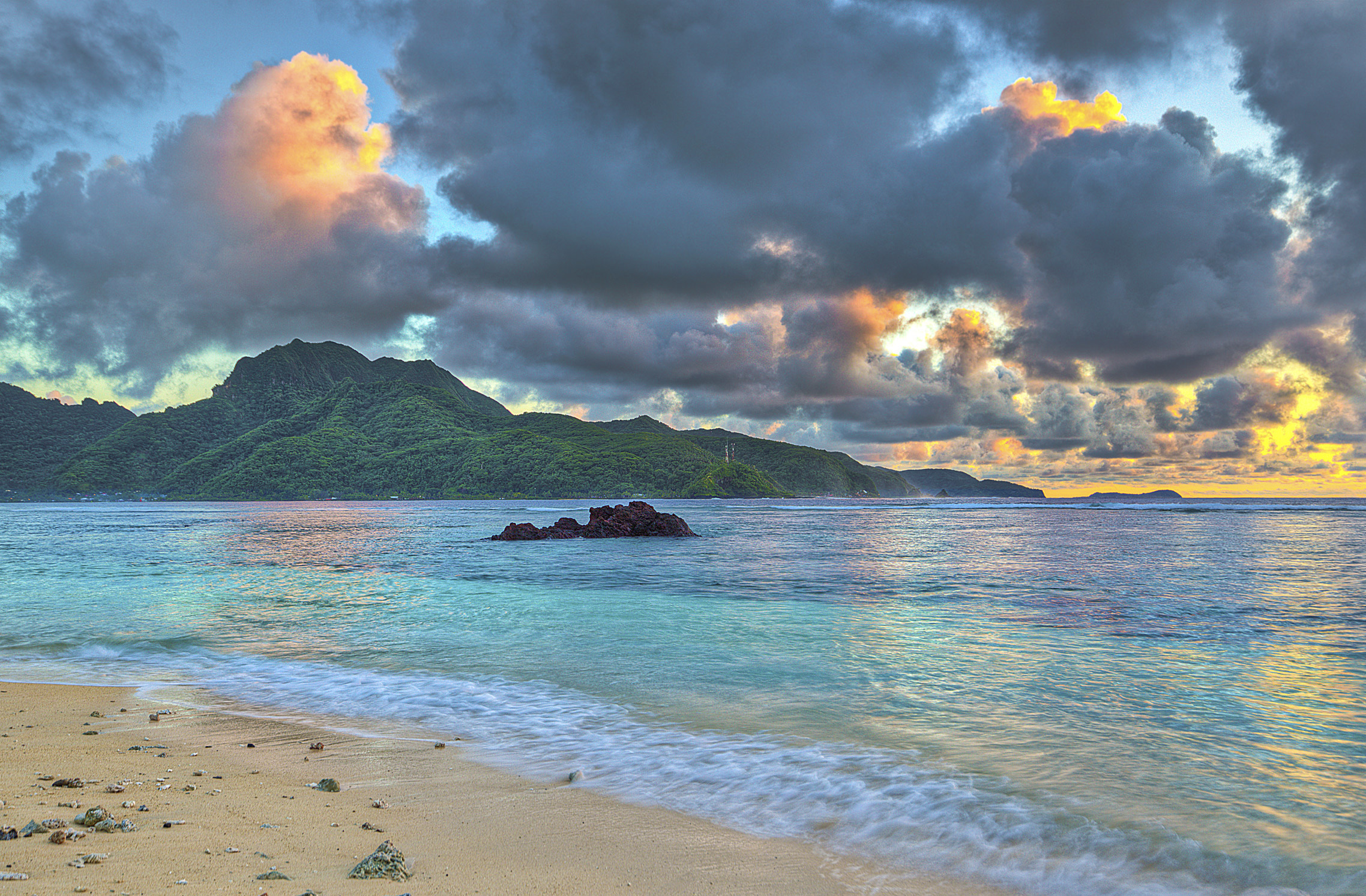 The sun rises in Tutuila, American Samoa