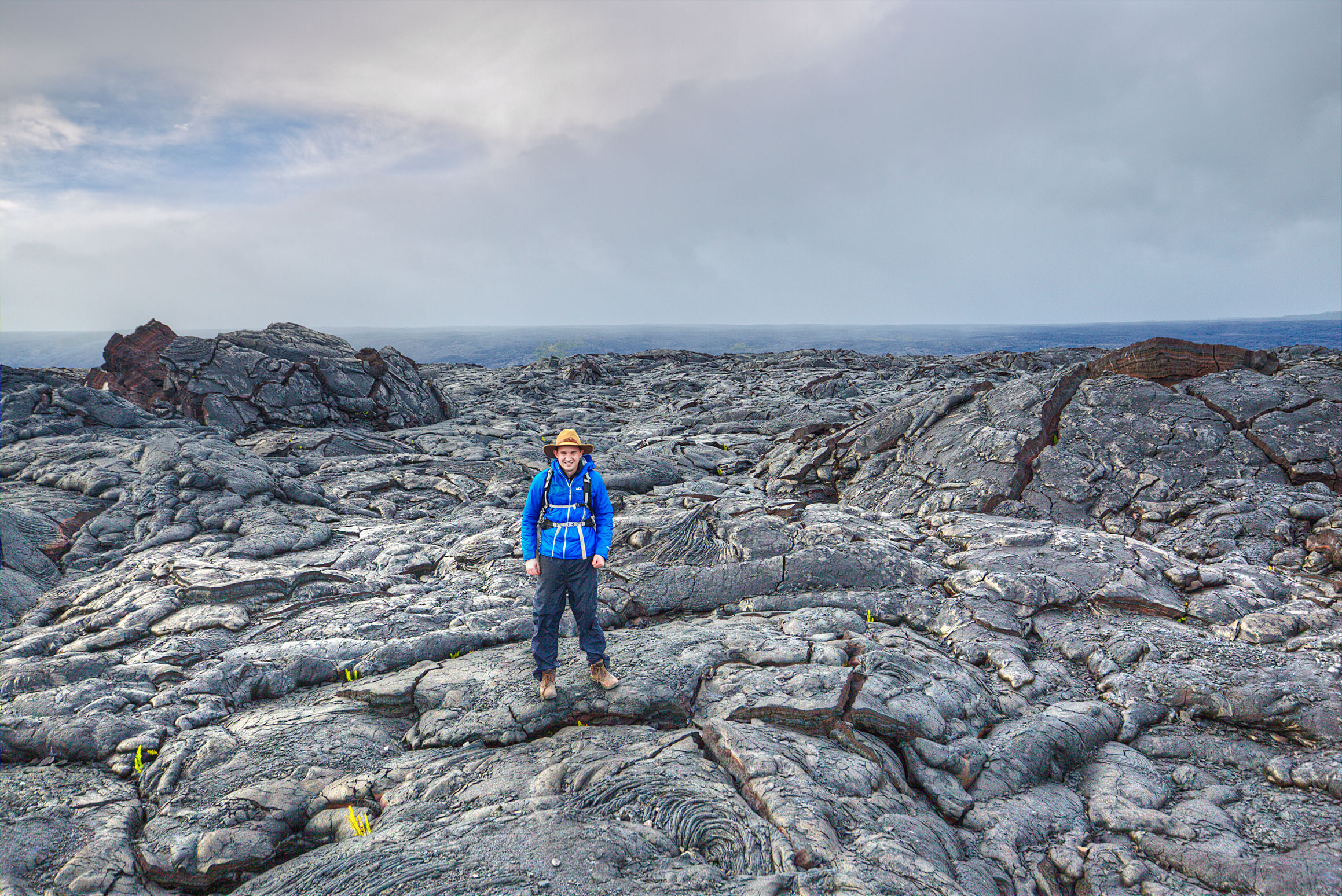 Hiking Across the Volcanic Terrain