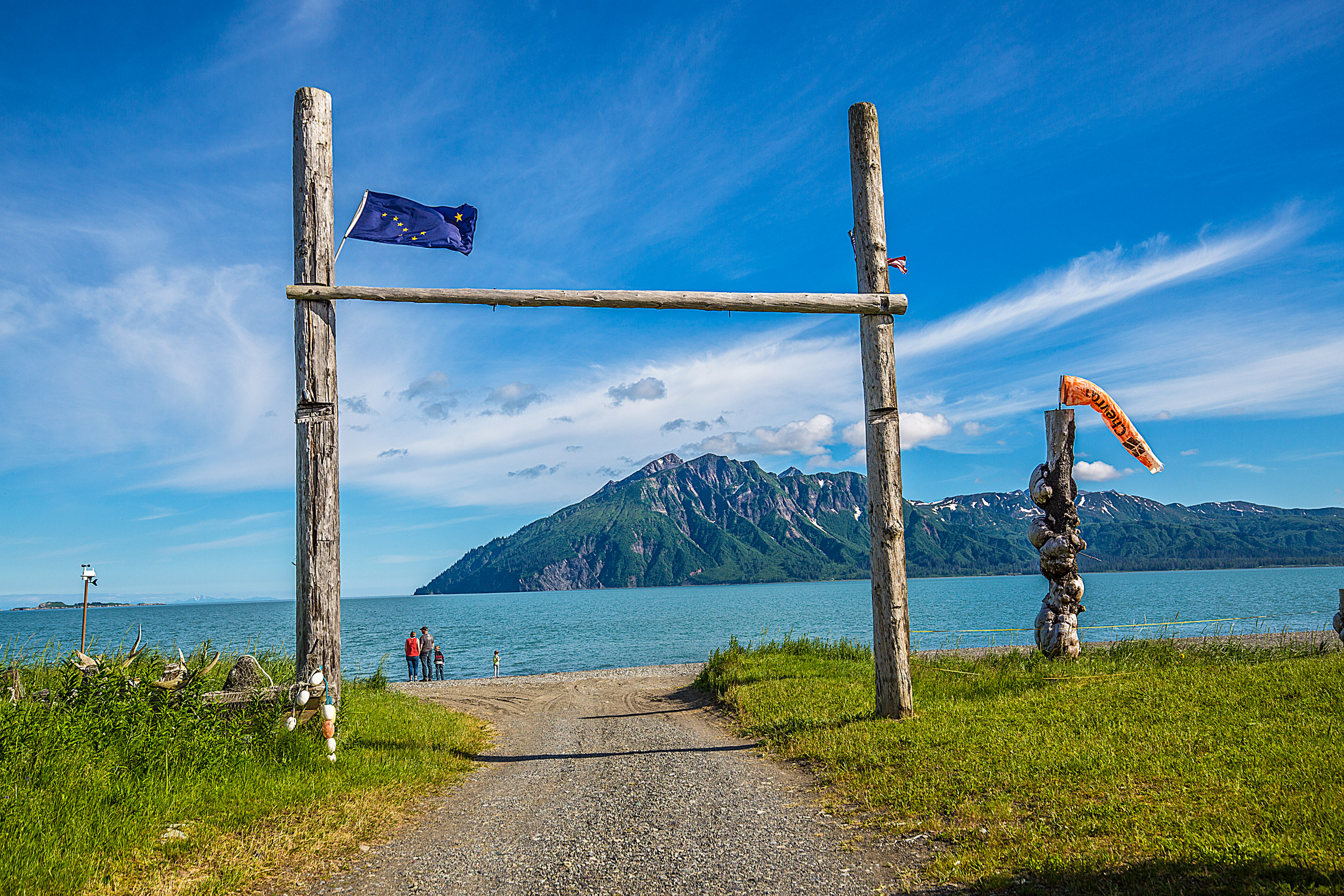 Looking out at Lake Clark National Park from Bear Mountain Lodge